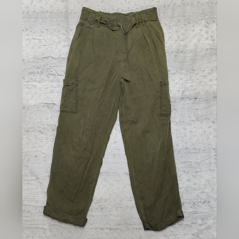 Free People Summer's Over Cargo Pants Olive Green Women's 2 Boho Hippie Relaxed - Picture 11 of 12